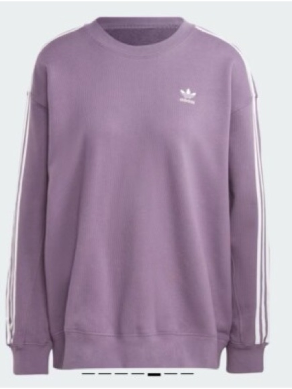 adidas Lavender Crewneck Sweatshirt with White Stripes